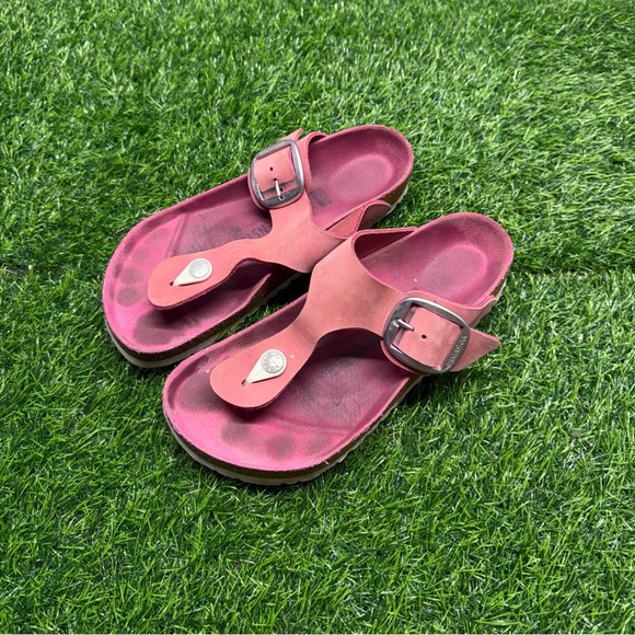 Birkenstock Gizeh Big Buckle Fuchsia Tulip Nubuck sandals - Picture 1 of 6